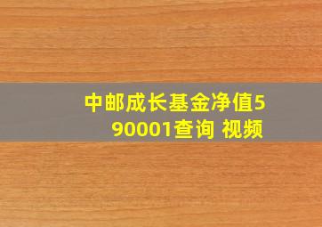 中邮成长基金净值590001查询 视频